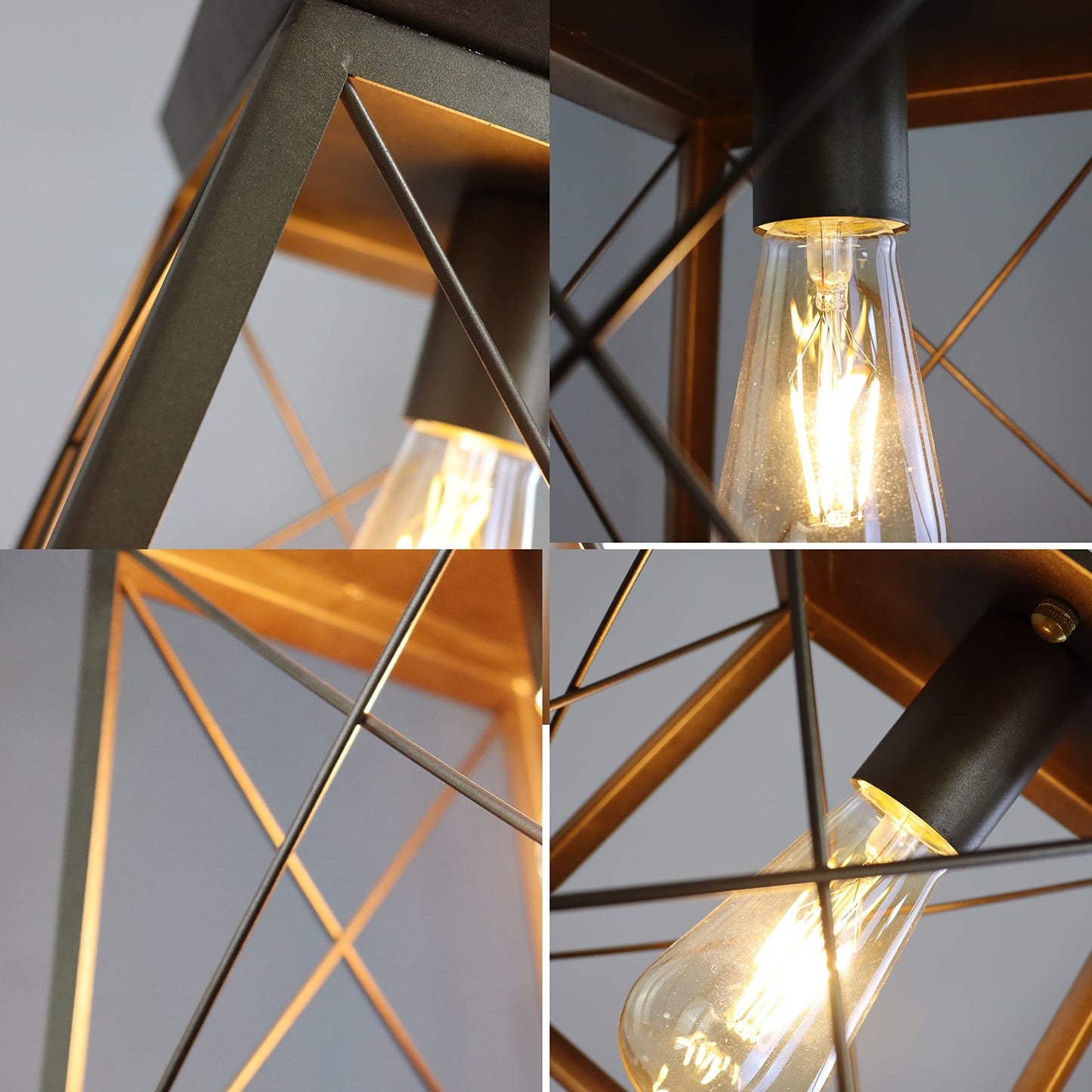 Chloe Lighting Farmhouse Two-Toned Ceiling Flush Fixture 9in Wide Metal Model CH6H301TT09-CF1