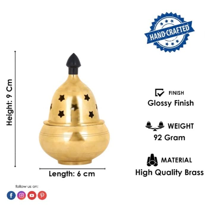 Craftsman Brass Akhand Diya Decorative Oil Lamp 3.5 Inch Medium Golden STK1293