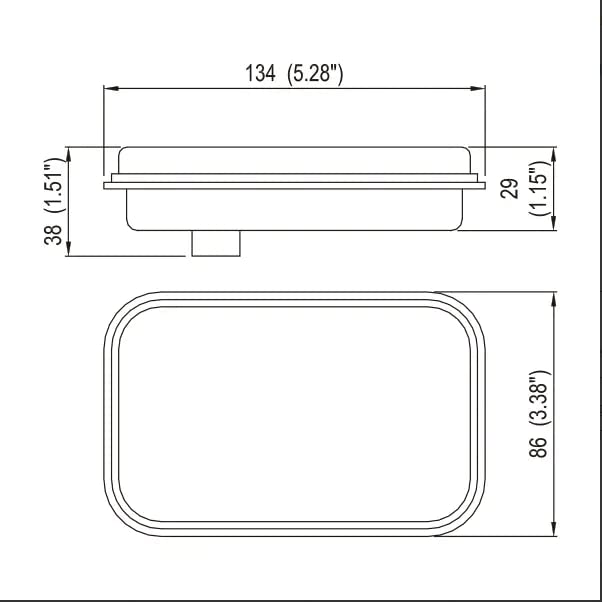 All Star Truck Parts 25 LED Reverse/Backup Light with Red Reflector Grommet & Pigtail, Qty 2, Size 5inx3in, Color Red