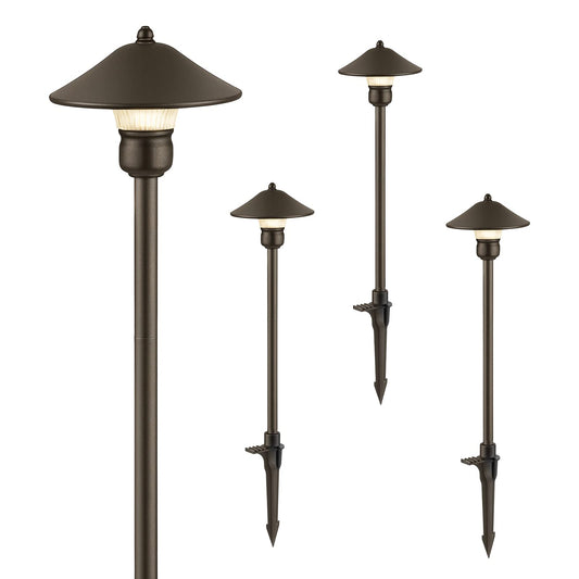 EDISHINE Low Voltage Landscape Lighting, 3W 150 LM, 3000K, Aluminum, Black, Model HGSL06A, Waterproof, Outdoor Pathway Lights