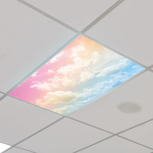 Outus Fluorescent Light Cover with 10 Magnets, 2 x 4 ft, Rainbow, Reduces Glare, Model TJRW-Outus-5516, White