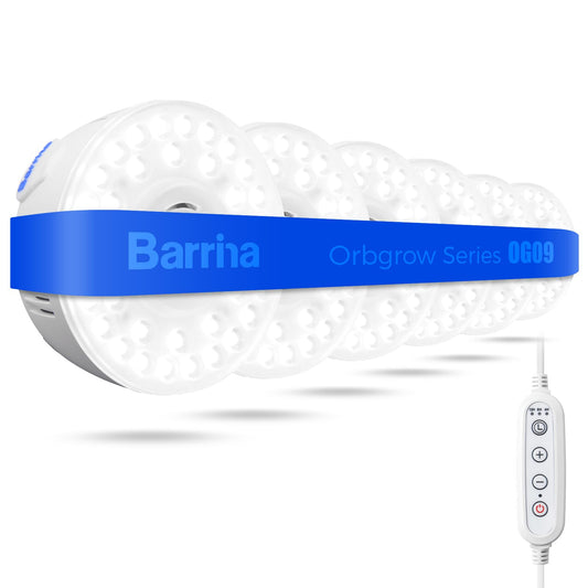 Barrina Puck Grow Light, Full Spectrum 5000K, 54W, 6 Packs with Timer, Model OG09-6T, Aluminum