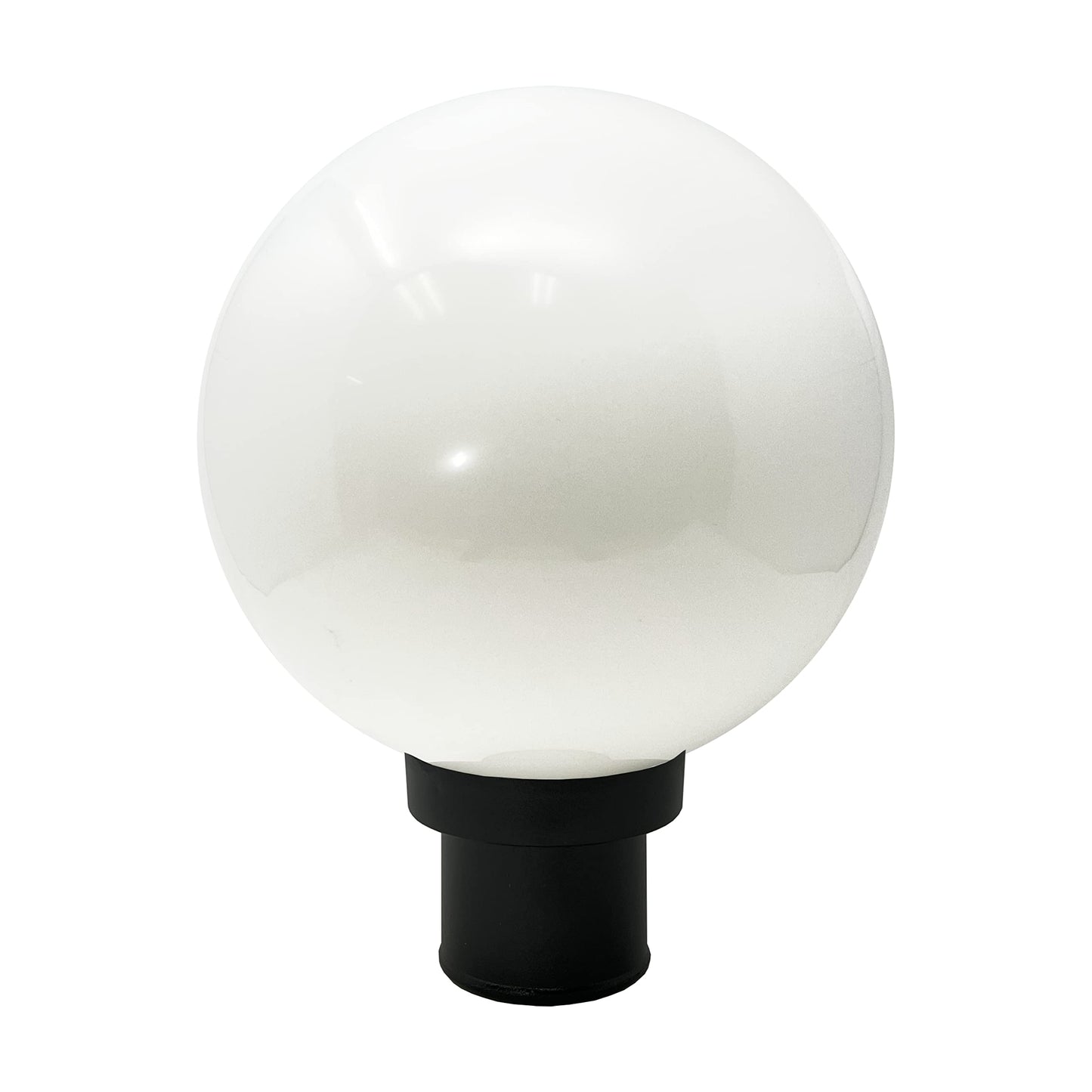 KastLite Lamp Post Globe Combo | 10in White Acrylic Lens | Black Fitter | Fits 3in Posts | Includes 5000K LED Bulb | Model KL-X-20010-W