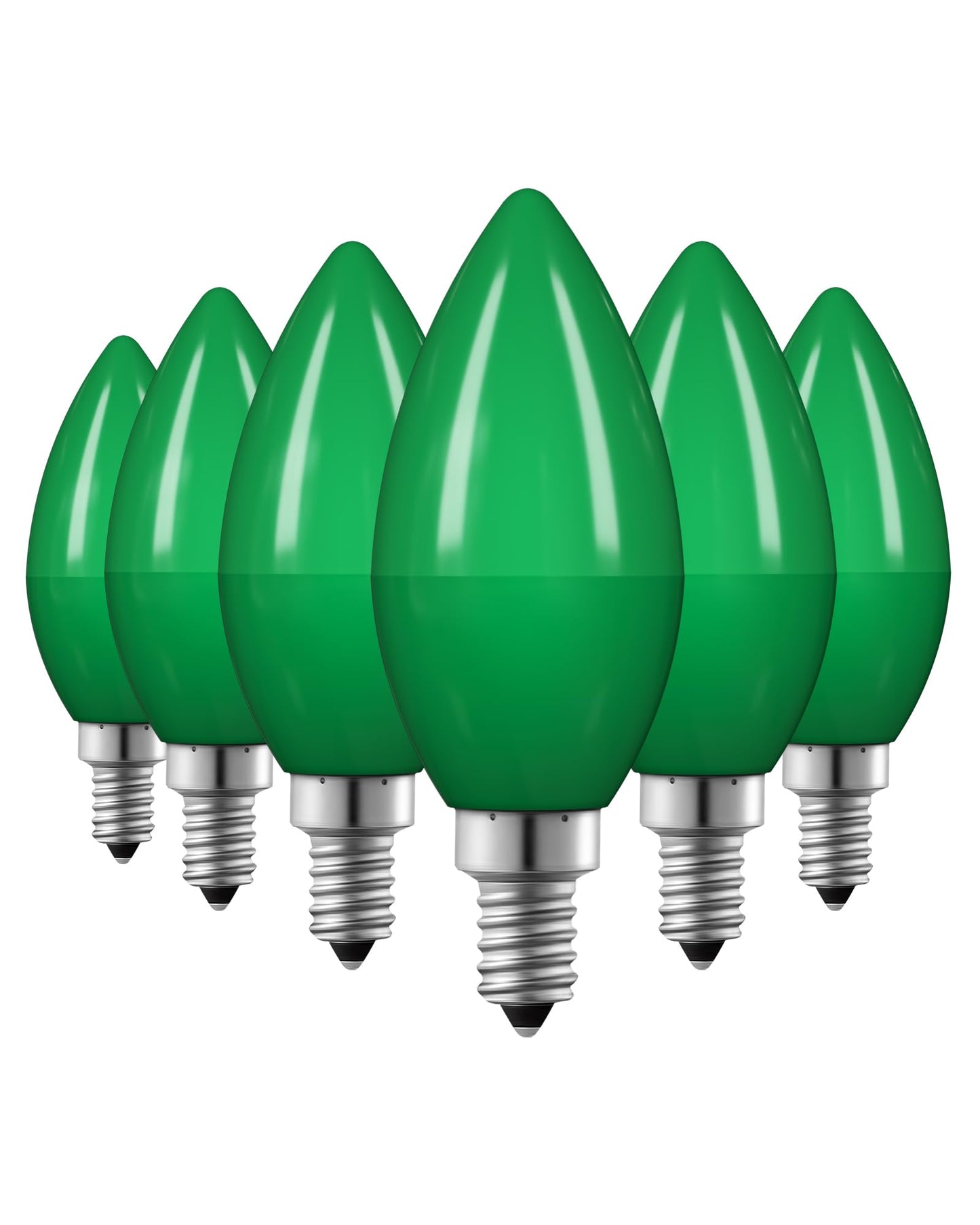 EDISHINE LED Candelabra Bulbs, Green, 60W Equivalent, Dimmable, Vintage Candle Light, Model HDCC35G, 6 Pack