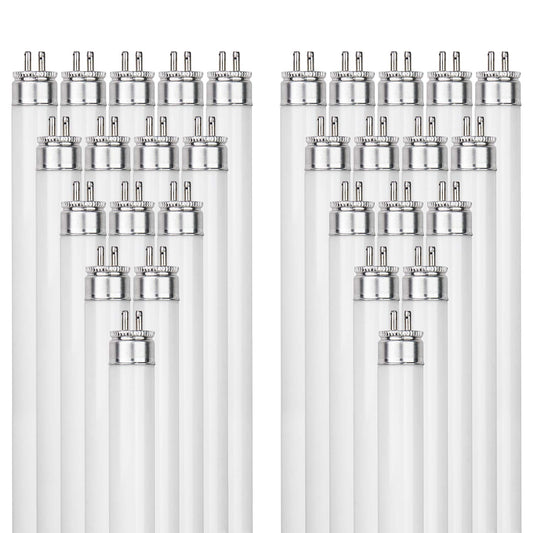 Sunlite F24T5/835/HO T5 Linear Fluorescent Lamp 24W 1800 Lumens 3500K Neutral White Miniature G5 Bi-Pin Base 40
