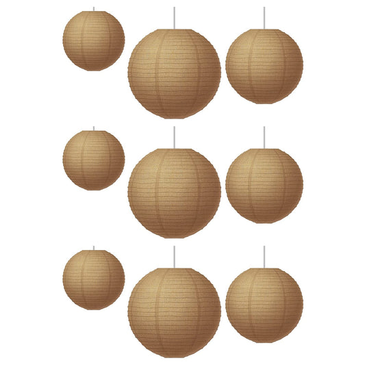 Teacher Created Resources Burlap Design Paper Lanterns, 3 Per Pack, 3 Packs
