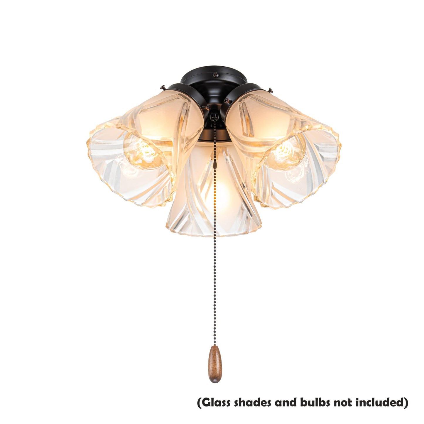 Aspen Creative Three-Light Ceiling Fan Fitter Light Kit, Oil Rubbed Bronze, Model 22002-31, Metal Construction