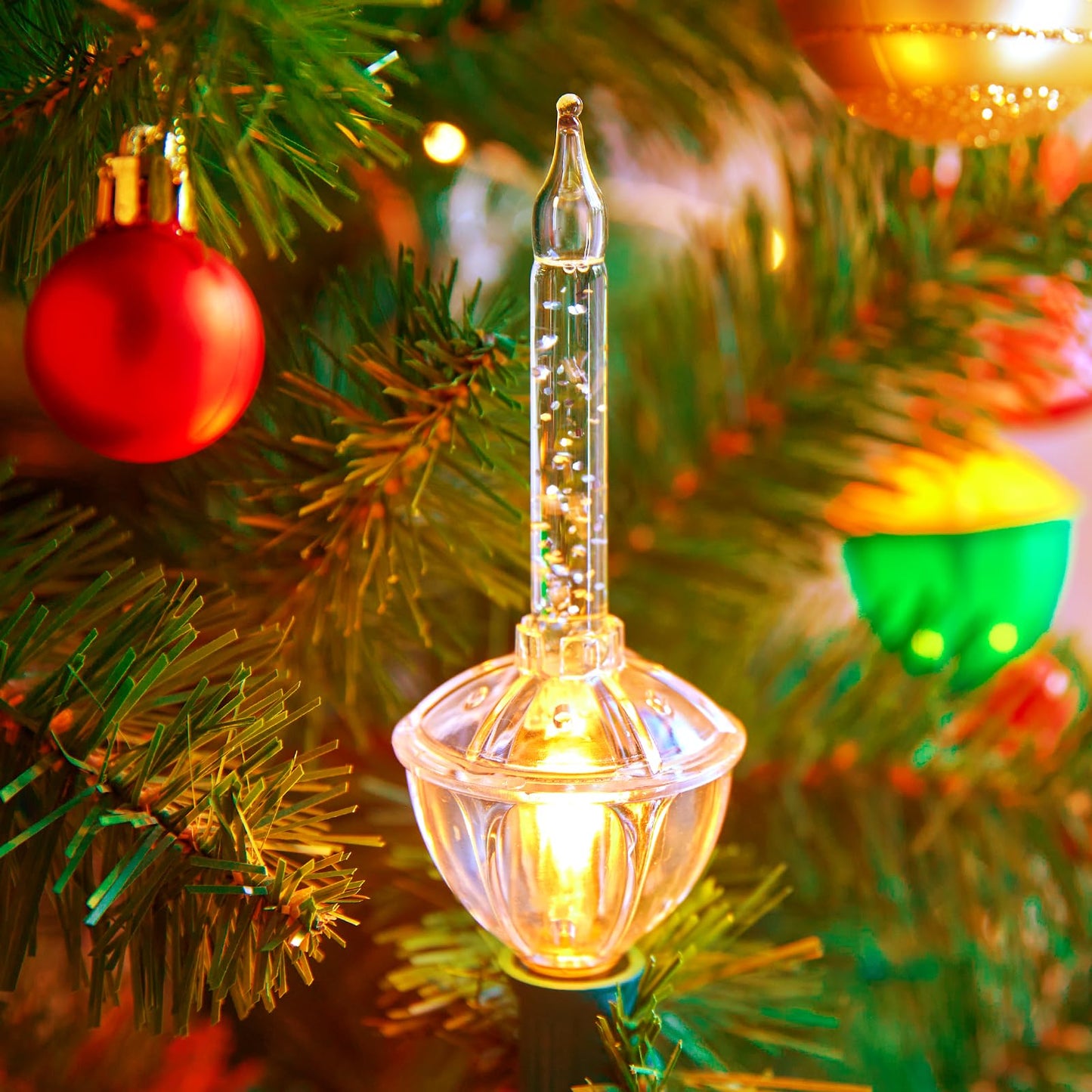 Minetom Bubble Lights Replacement Bulbs, C7 E12 Base, 14 Count, Multicolor Glass Xmas Decorations