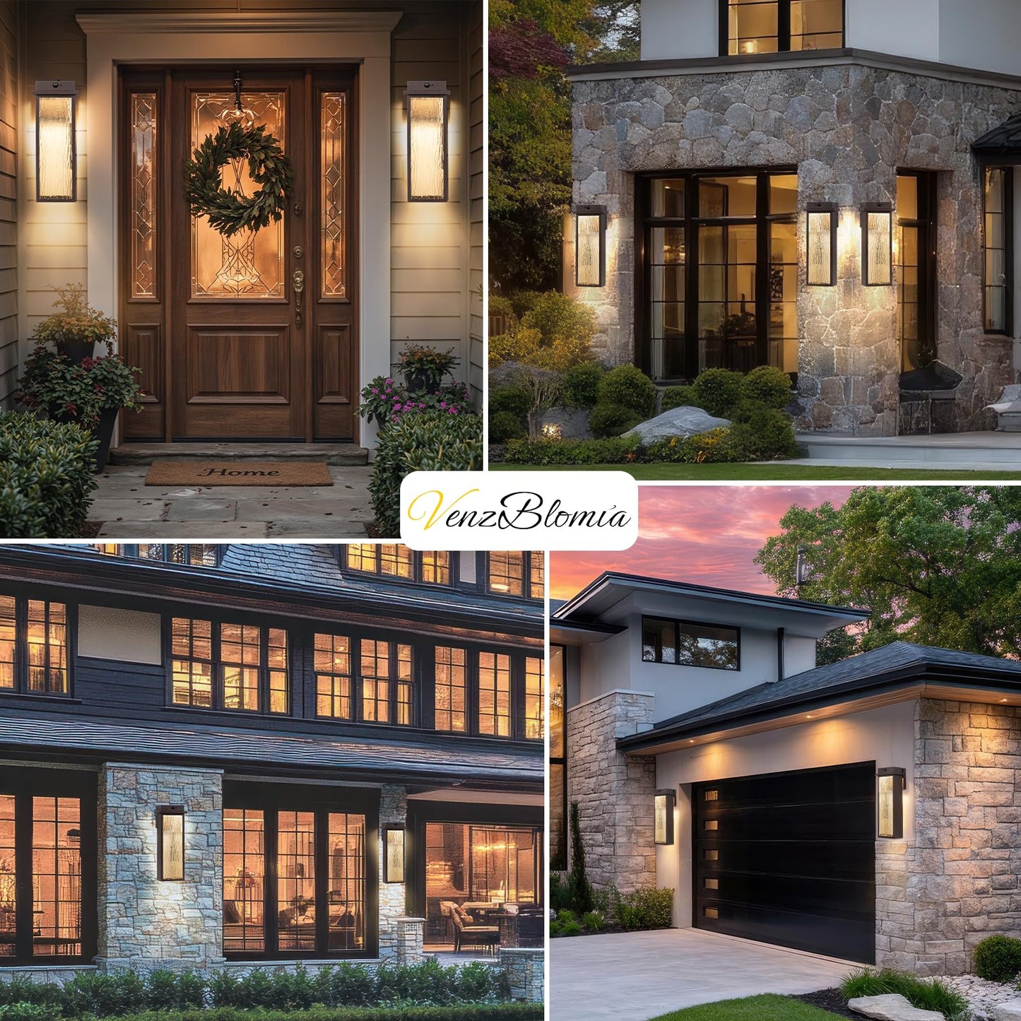 VenzBlomia 20·LED Outdoor Wall Sconce, Motion Sensor, Waterproof, Oil Rubbed Bronze, 2 Pack