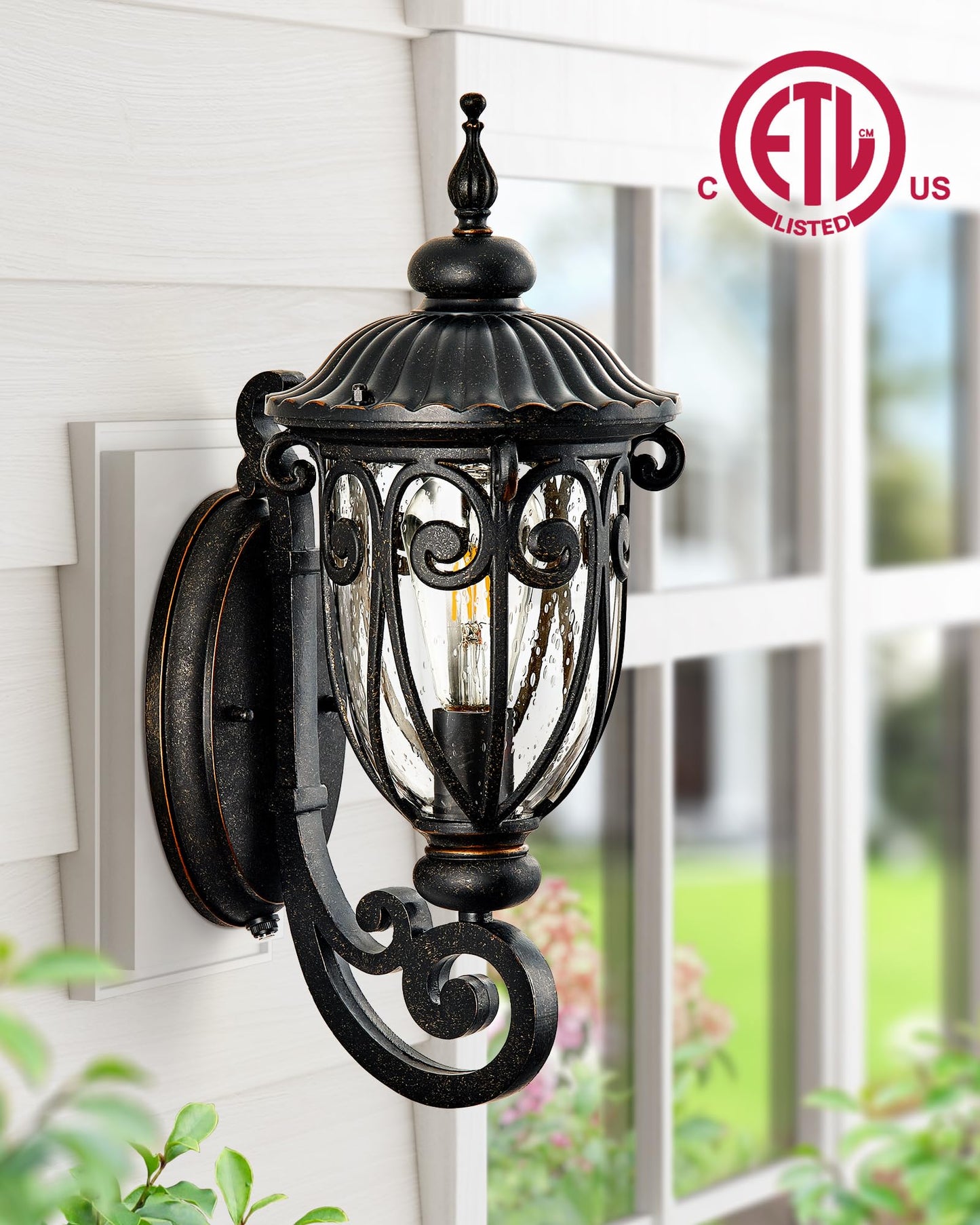 VIANIS Outdoor Light Fixture, 2 Pack Dusk to Dawn, Oil Rubbed Bronze, Waterproof Aluminum, Model f0f9729c-cbc0-4626-891c-c1