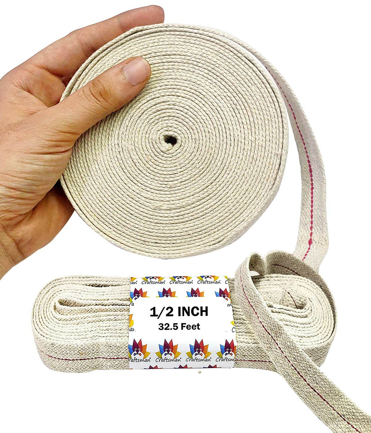 Craftsman 100% Cotton Wicks for Kerosene Lamps - 1/2 Inch, 32.5 Feet Roll, White, Model DIYA102