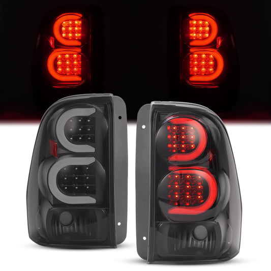 HECASA LED Tail Lights for 2002-2009 Chevy Trailblazer - Smoke Lens, Black Housing, Model MO-3454