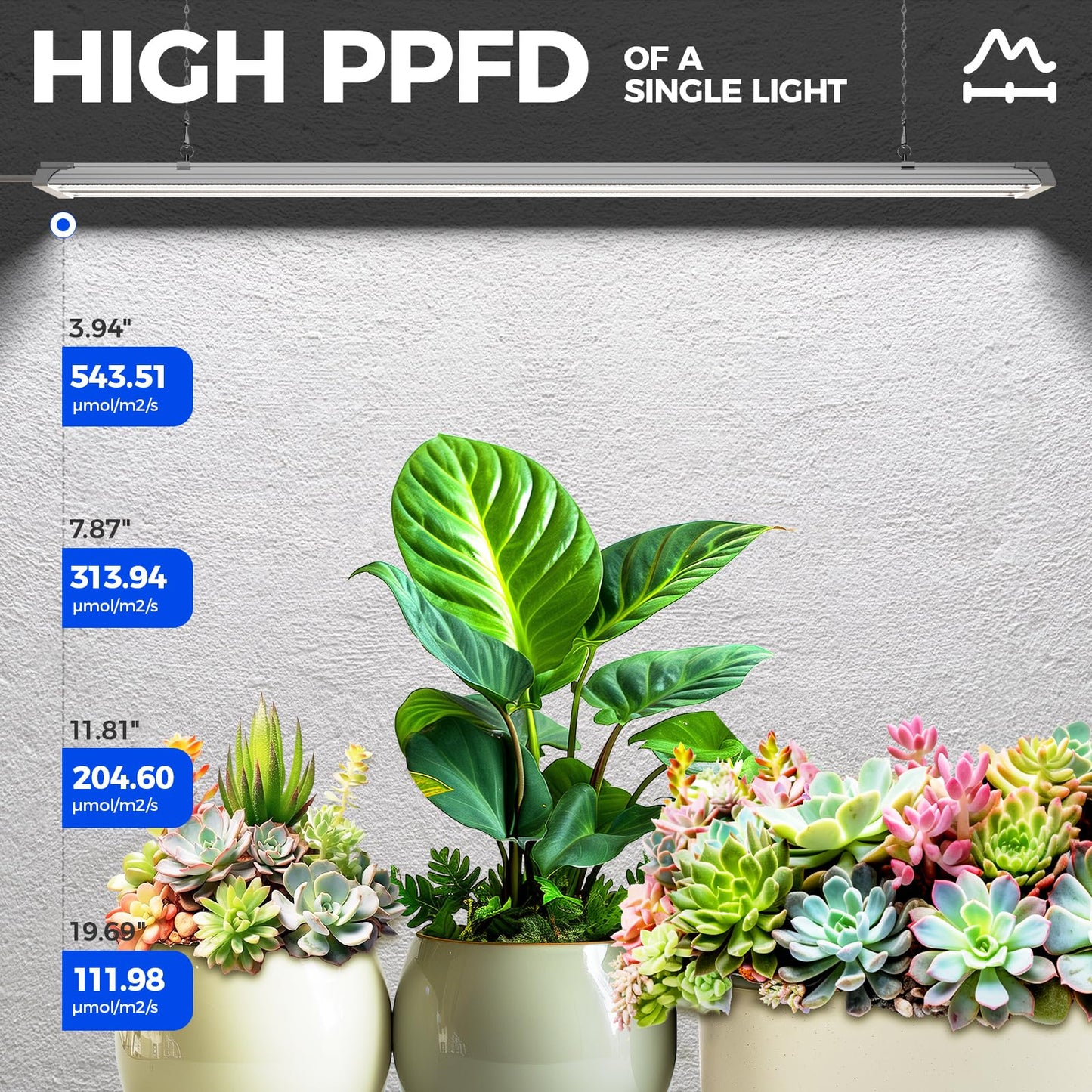 Barrina TX72 Grow Light for Indoor Plants, 72W, High PPFD, 5000K Daylight, 4FT, Aluminium and PC, Linkable, 1 Pack