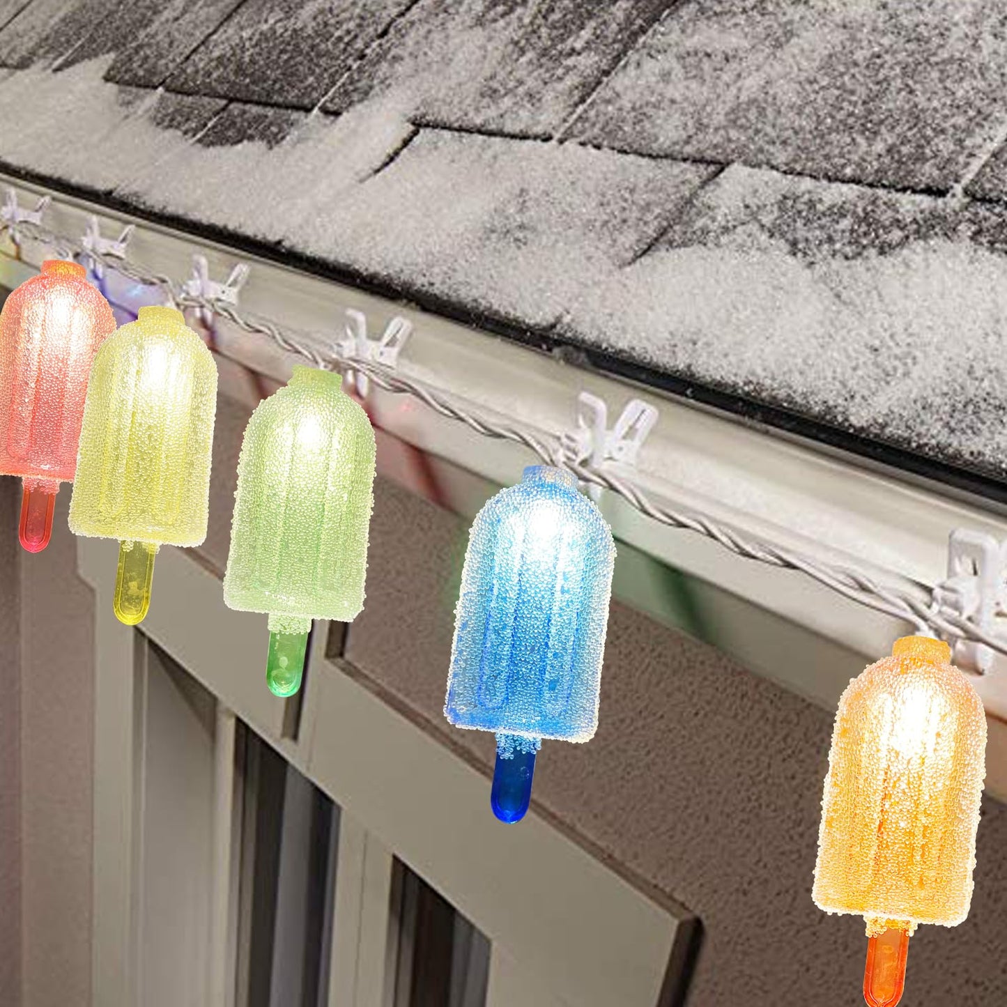 Oviejo Colorful Ice Cream String Light, 8.5FT, 10 LED, Gaza Popsicle, Plastic, Model X0043GV67J