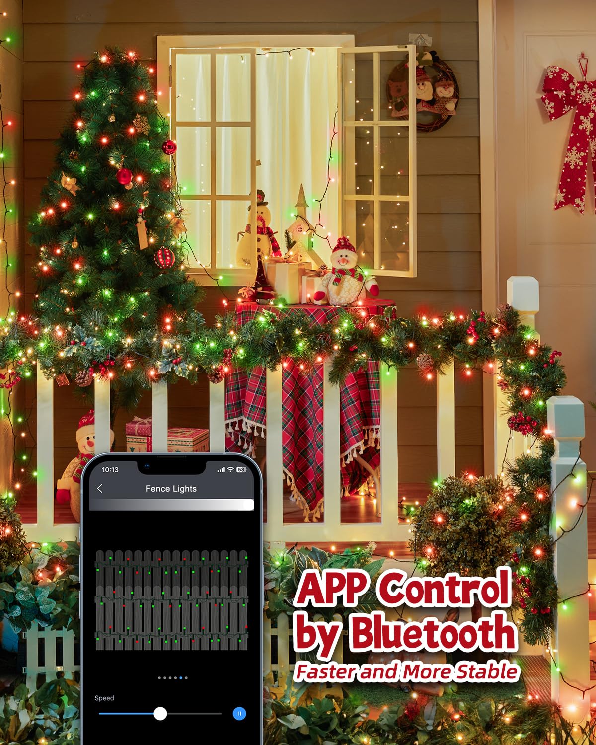 Minetom Color Changing LED String Lights, 198FT, 600 RGB Lights, App Controlled, Dimmable, Multicolor, Model BMSL6