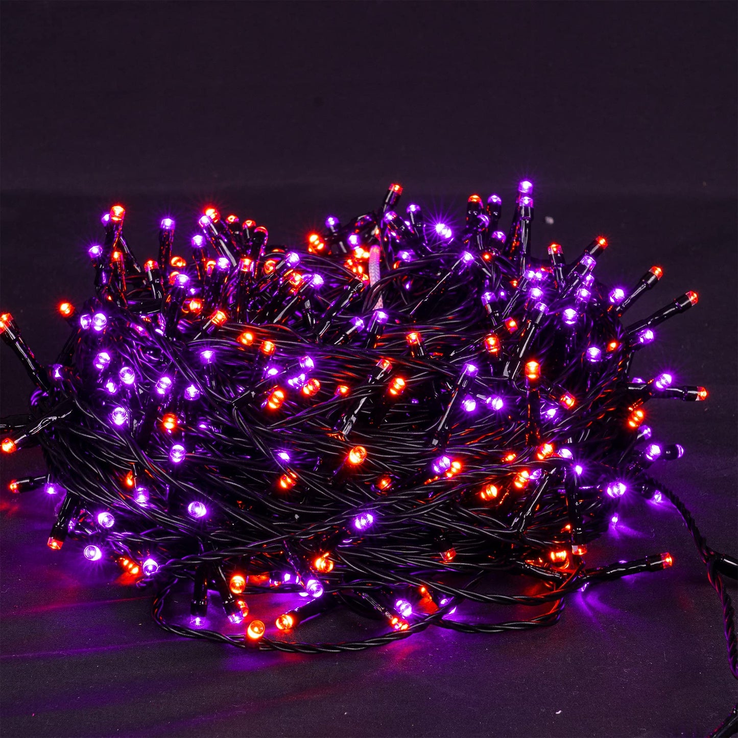 Dazzle Bright Halloween 300 LED String Lights, 100FT, 8 Lighting Modes, Orange, Model HB-300COI