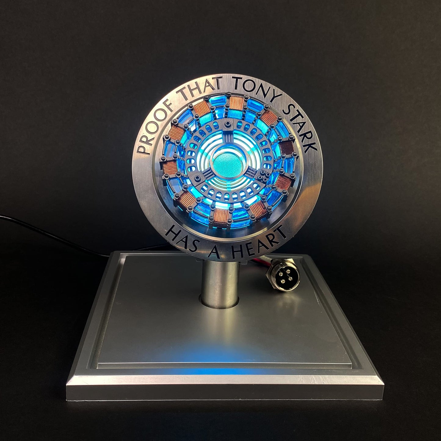 tkwser Iron Man Arc Reactor Model ARC1 with LED Light, USB Connection, and Display Case for Collections