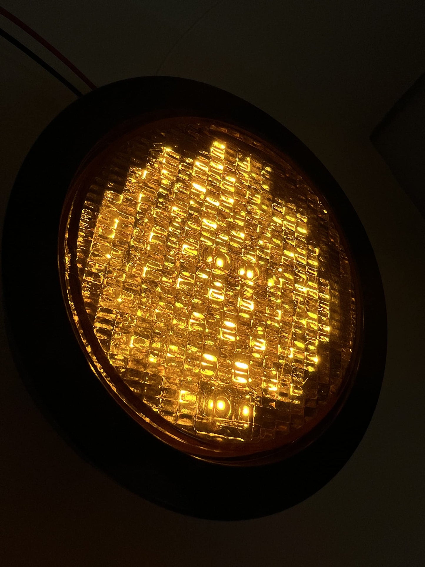 All Star Truck Parts 40 LED Amber Round Tail Lights 4in Model ASA440A2 Waterproof for Trucks Trailers RV Boat