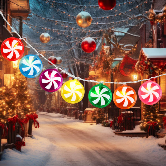 Gejoy 11 FT Christmas Candy Cane String Lights, 21 LED Battery Operated, 7 Colors, Indoor/Outdoor Decoration