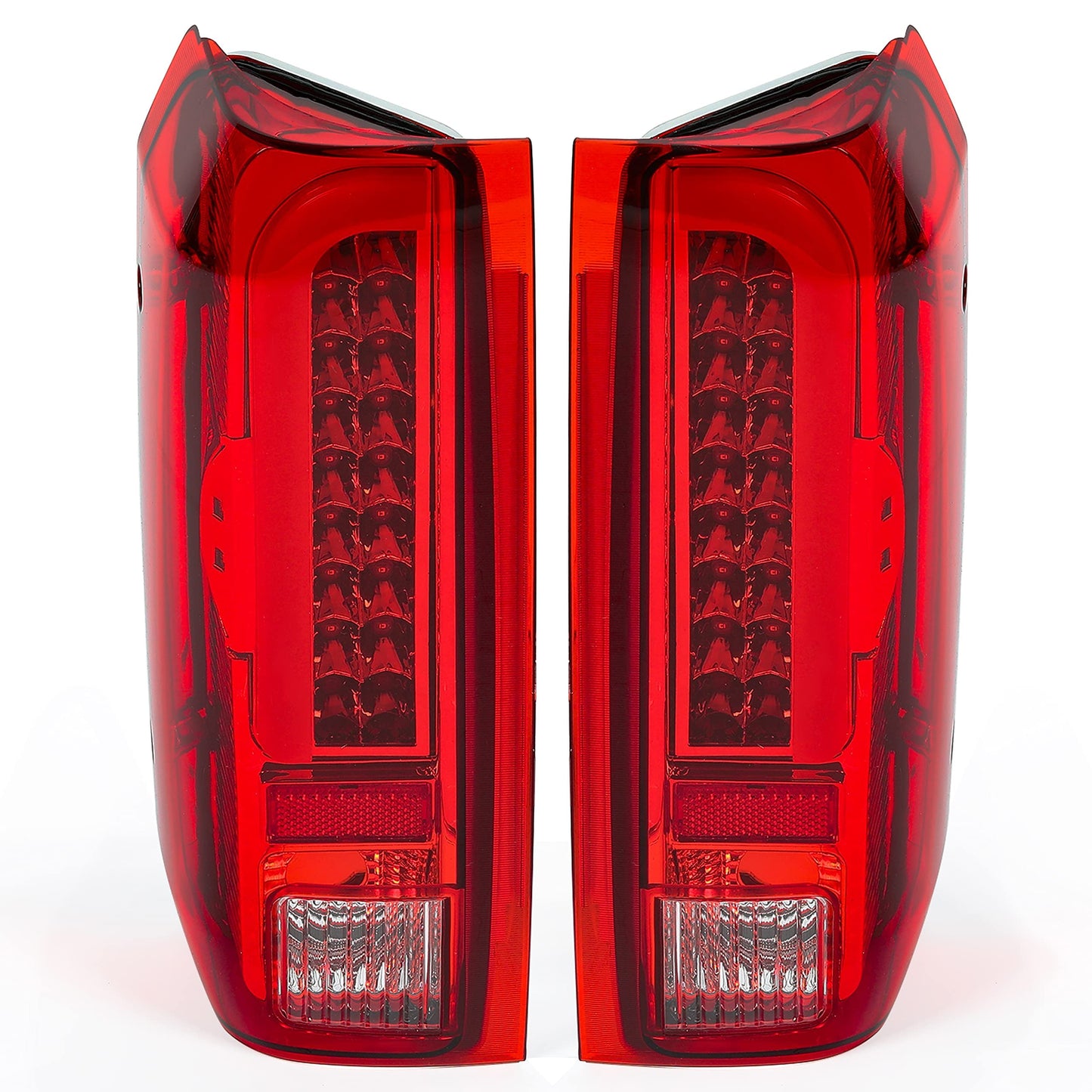 HECASA Tail Light Brake Lamps 3D LED Tube Bar for Ford F150/F250/F350/Bronco - Red Lens, Model MO-1621