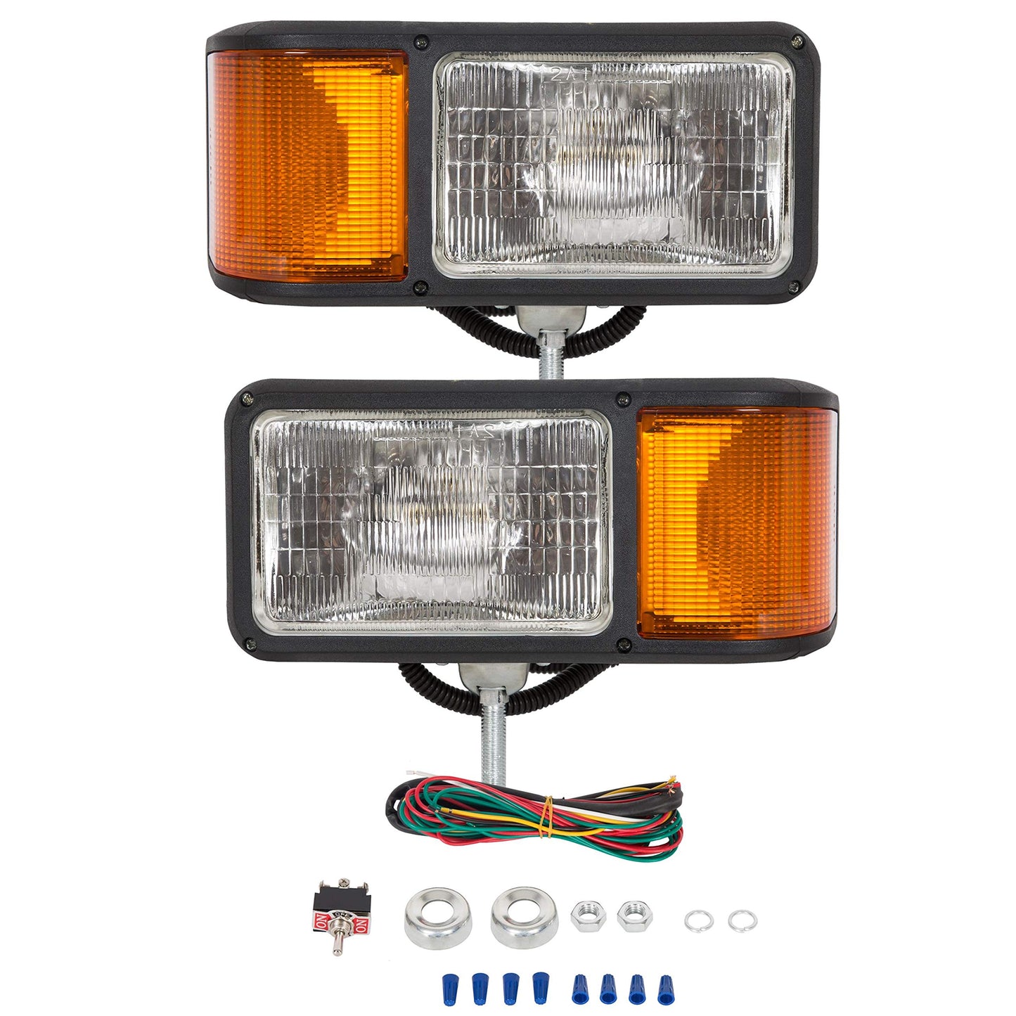 HECASA Universal Trunk Snow Plow Lights Kit, Black Housing, Chrome Size, Model CB-980